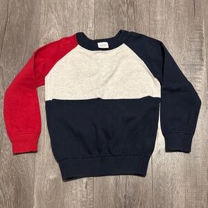 Colorblock Kids Sweater - Red, Navy, and Cream